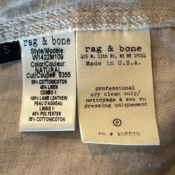 Rag and Bone canvas and leather jacket in size small - Picture 4 of 4